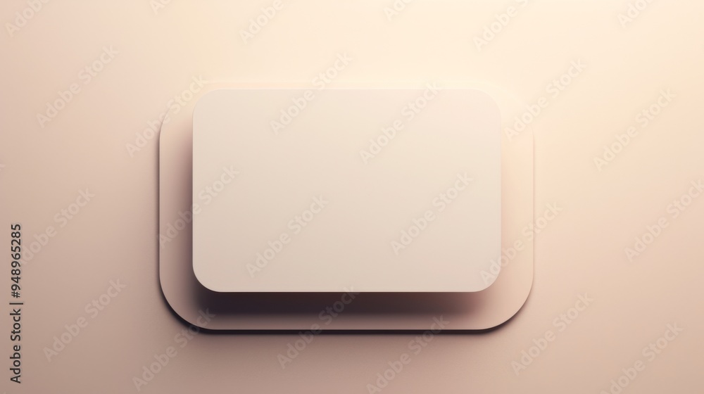 Rounded Business Card Mockup on beige background with Empty Space on the Side Rounded Business Card Mockup on beige background with Empty Space on the Side