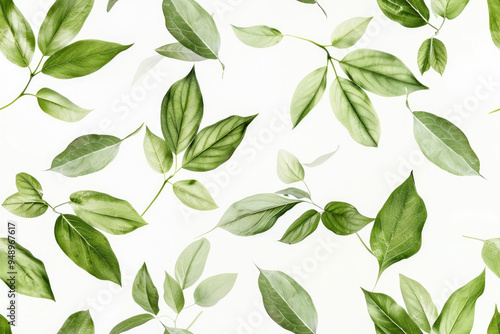 green leaves seamless pattern