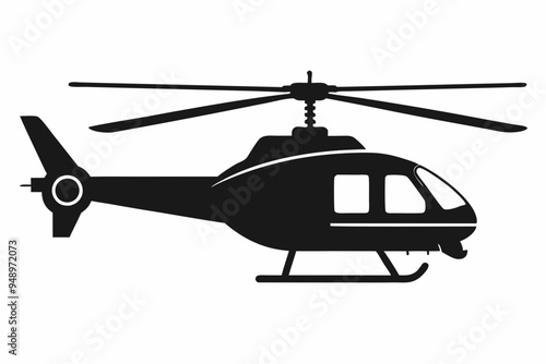 helicopter  icon vector black silhouette