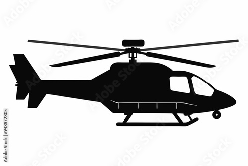 helicopter  icon vector black silhouette