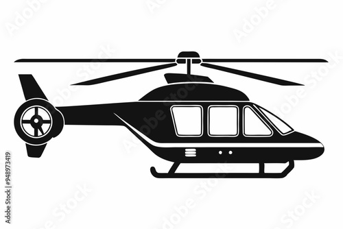 helicopter  icon vector black silhouette