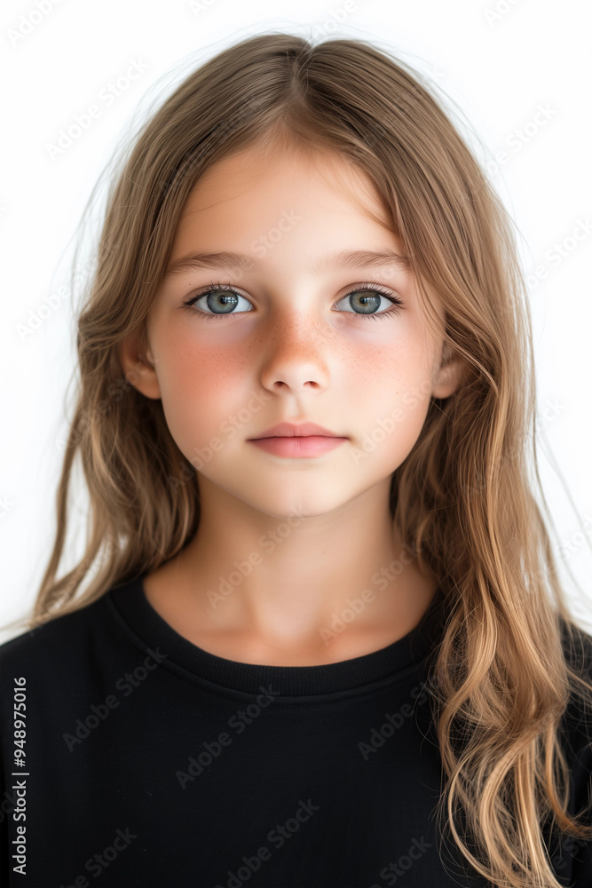 Passbild - Mädchen mit langen Haaren und Pulli Passbild - Mädchen mit langen Haaren und Pulli