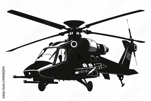 military helicopter silhouette vector