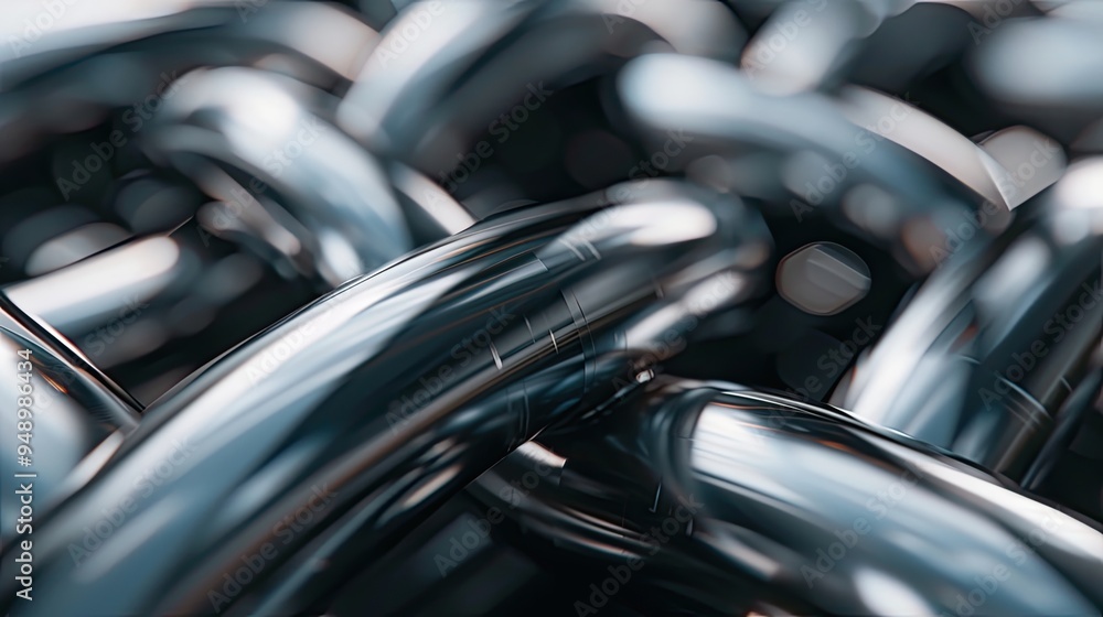 The shiny chrome tubes are twisted and intertwined. Industrial background. Illustration for banner, poster, cover, brochure or presentation. The shiny chrome tubes are twisted and intertwined. Industrial background. Illustration for banner, poster, cover, brochure or presentation.
