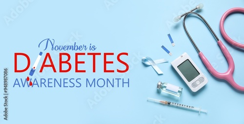 Awareness ribbon, insulin, ...