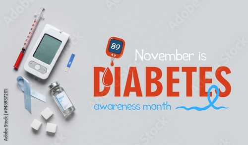 Awareness ribbon, insulin, ...