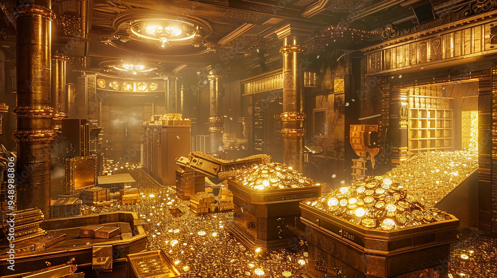 Gold storage room at bank Gold storage room at bank