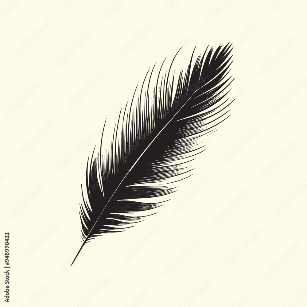 Editable Black Bird Feather Silhouette Design on Transparent Background Editable Black Bird Feather Silhouette Design on Transparent Background