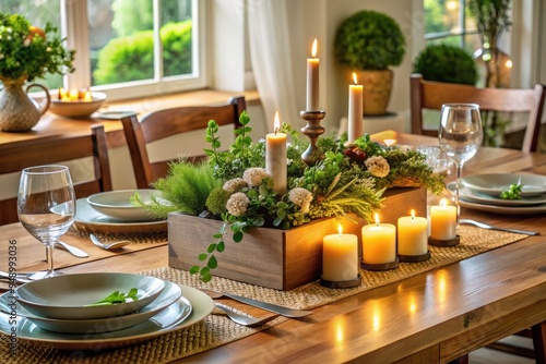 Casual dinner table centerpiece natural effortless