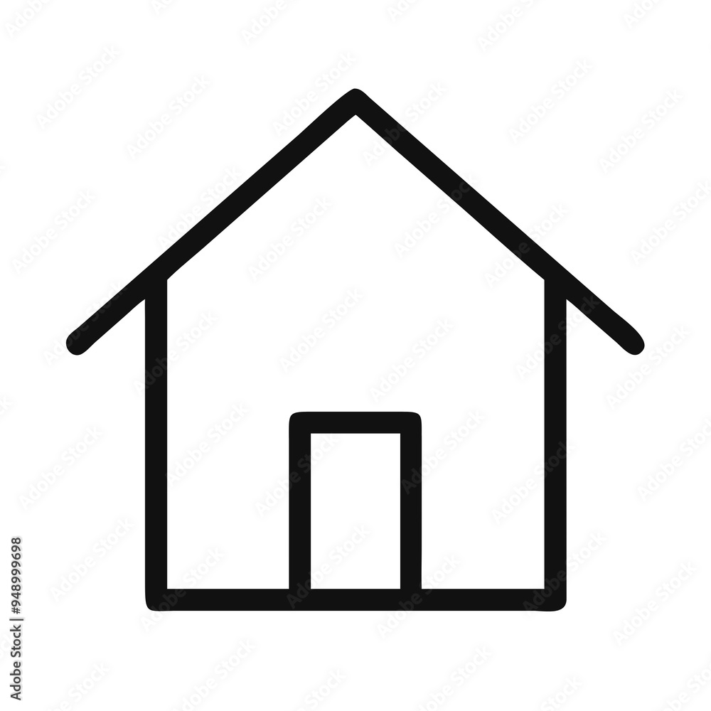 a small black house icon with a triangular roof and a central door on a white background a small black house icon with a triangular roof and a central door on a white background