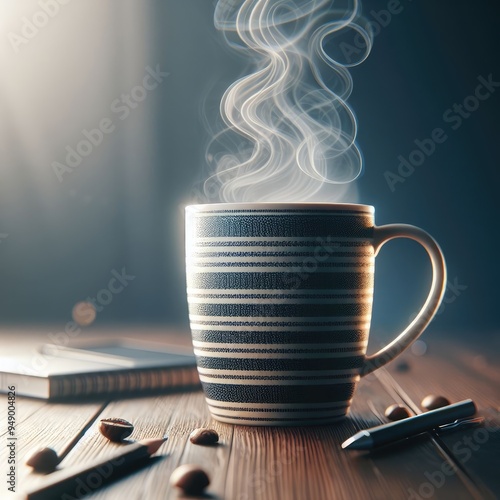Steaming Cup of Coffee with Rich Aroma - Perfect Start to Your Day