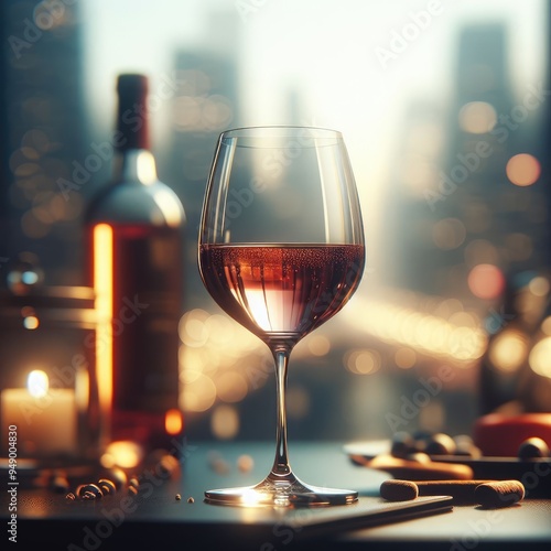 Elegant Wine Glass with Red Wine - Perfect for Relaxation