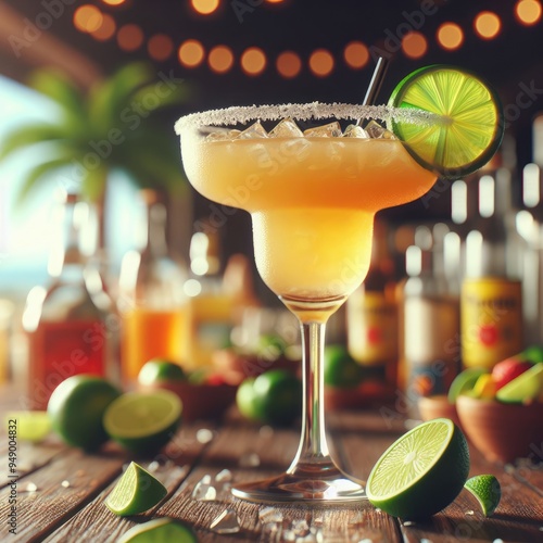 Classic Margarita Cocktail with Lime - Refreshing Summer Drink