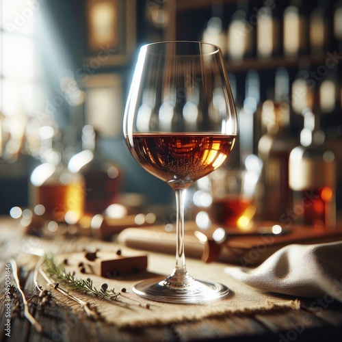 Elegant Wine Glass with Red Wine - Perfect for Relaxation
