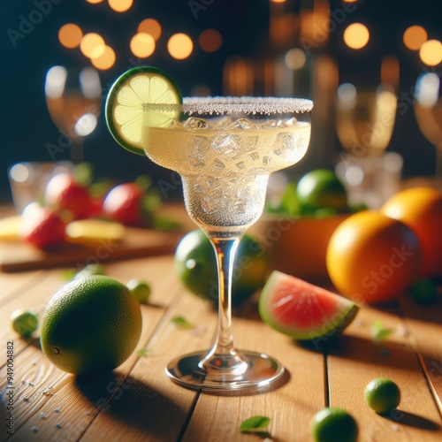 Classic Margarita Cocktail with Lime - Refreshing Summer Drink