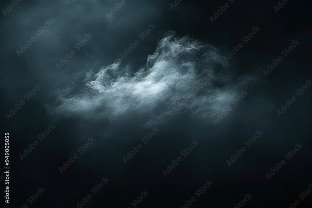 Obraz premium Abstract White Smoke on Black Background