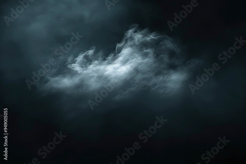 Abstract White Smoke on Black Background