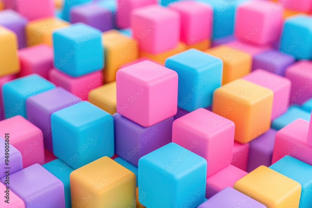Abstract Background of Colorful Cubes Abstract Background of Colorful Cubes