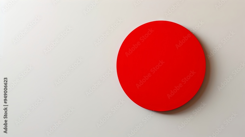 A red circle on a white wall