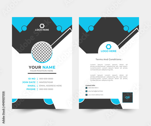 ID Card form template. clean ID Card template vector design. professional ID Card design.