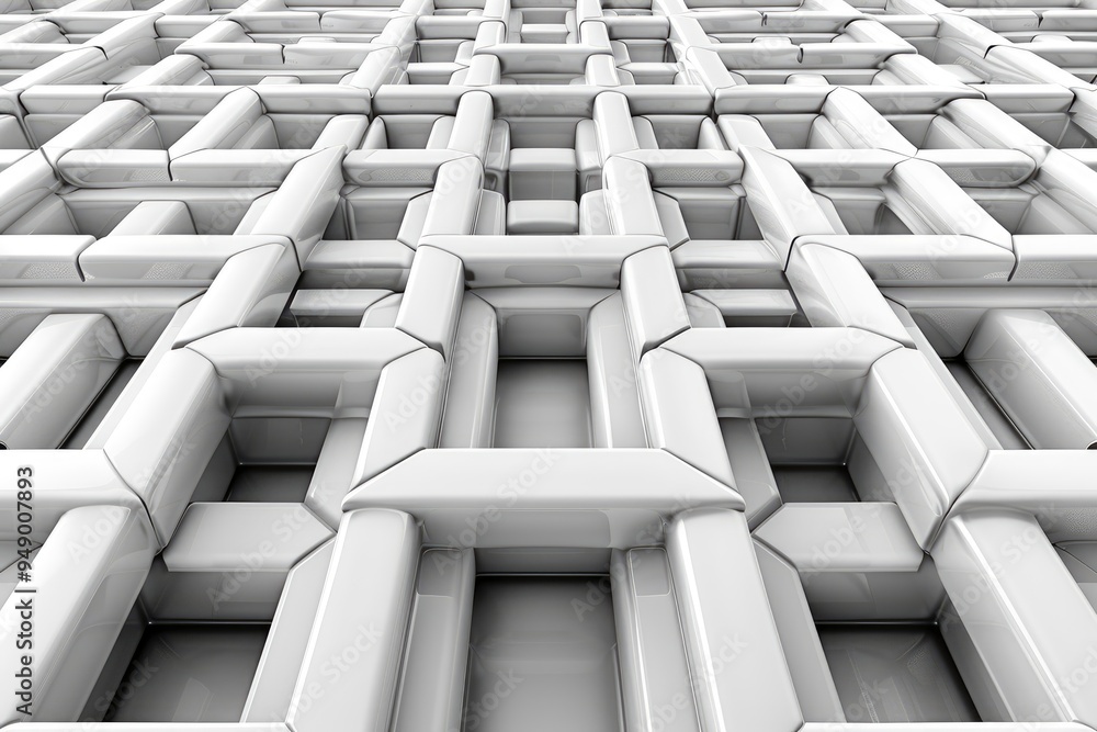 Fototapeta premium Abstract White Grid Pattern