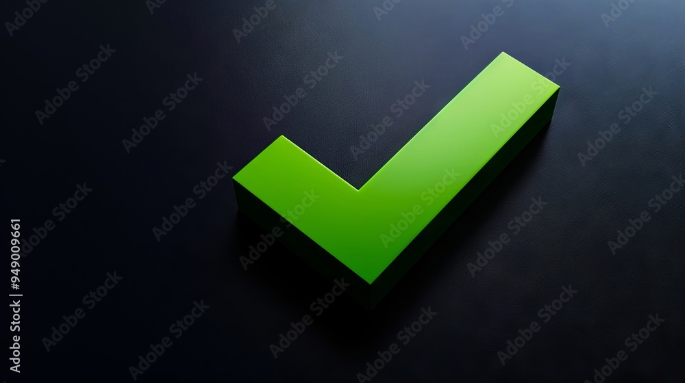 A green check mark on a black background A green check mark on a black background
