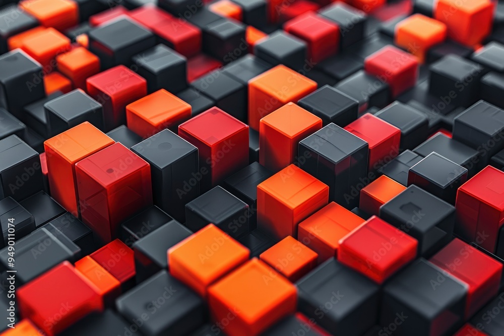 Abstract Red and Black Geometric Pattern Abstract Red and Black Geometric Pattern