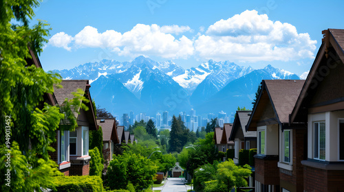 Wallpaper Mural View City With Mountains The Background Torontodigital.ca