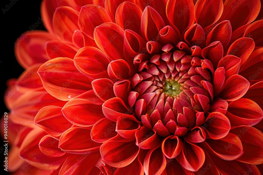 Closeup of a Vibrant Red Dahlia Blossom Closeup of a Vibrant Red Dahlia Blossom