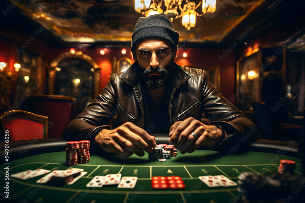 photo of a dude sitting in the casino gambling, gambling, playing cards, casino poker, casino roulette photo of a dude sitting in the casino gambling, gambling, playing cards, casino poker, casino roulette