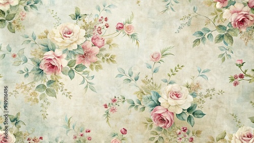delicate floral motif on subtle gradient texture with vintage distressed effect and elegant subtle mood and pastel color tones