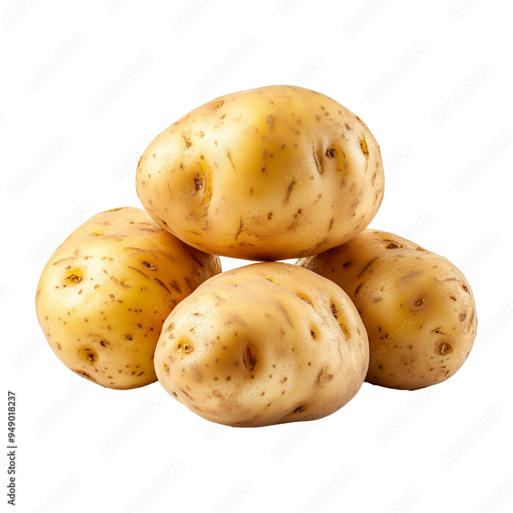Fresh Young Potato Isolated Against Transparent Background Fresh Young Potato Isolated Against Transparent Background