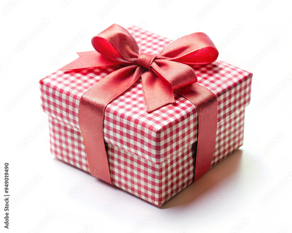 Obraz premium pink gift box with ribbon