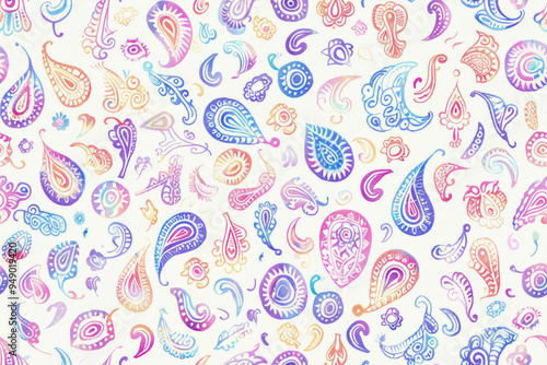 Ethnic ornament with oriental motifs