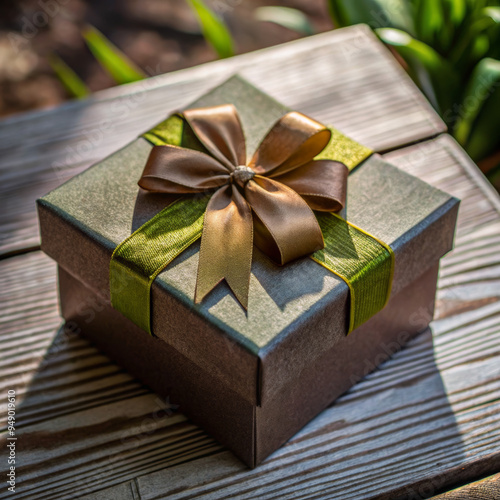 gift box on wooden background