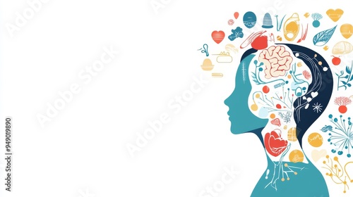 Wallpaper Mural Symbolic Illustration of Mental Health and Wellness Support Torontodigital.ca