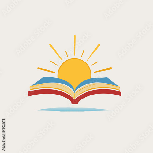 Sunset open book stock illustration