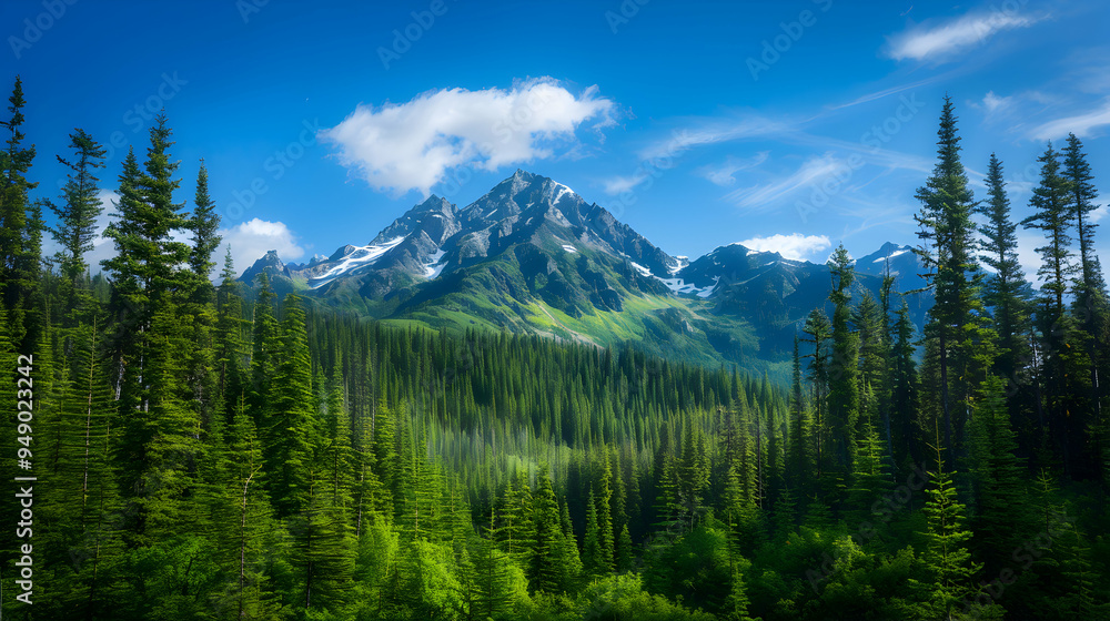 View Mountain Range With Trees The Foreground View Mountain Range With Trees The Foreground