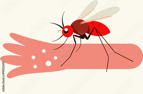 Mosquito bite stock illustration