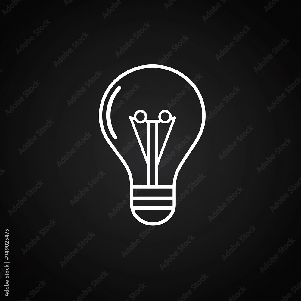Minimalist light bulb with just the outline and a few lines suggesting the filament Minimalist light bulb with just the outline and a few lines suggesting the filament