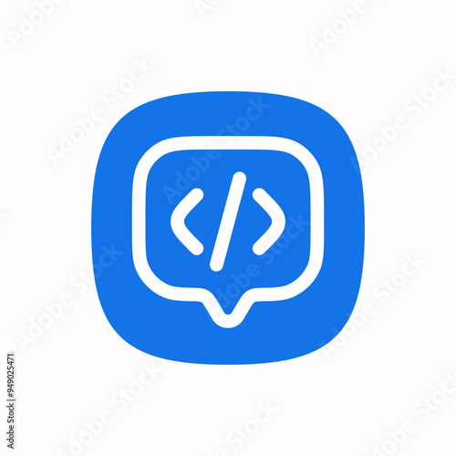 speech bubble talk code coding programming icon