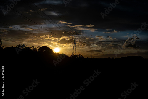 beautiful sunset in san jose costa rica photo