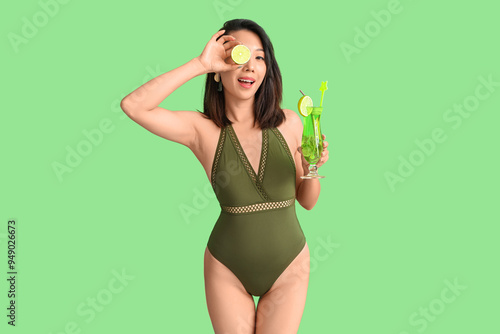 Beautiful Asian woman in sw...