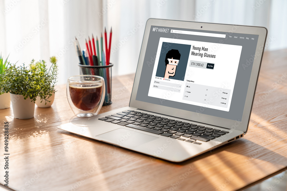 Fototapeta premium SEO search engine optimization for modish e-commerce and online retail business showing on computer screen