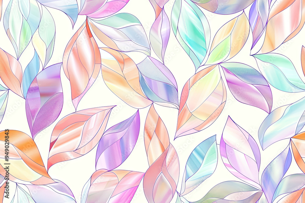 Stained Glass Mosaic Style Leaf Pattern Stained Glass Mosaic Style Leaf Pattern