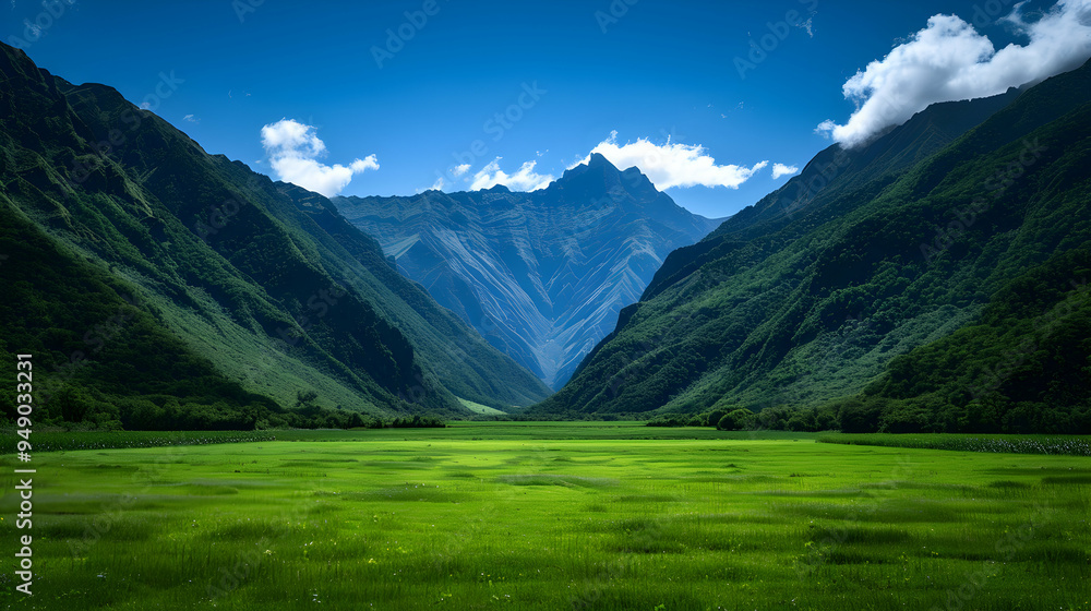Obraz premium View Valley With Mountains The Background