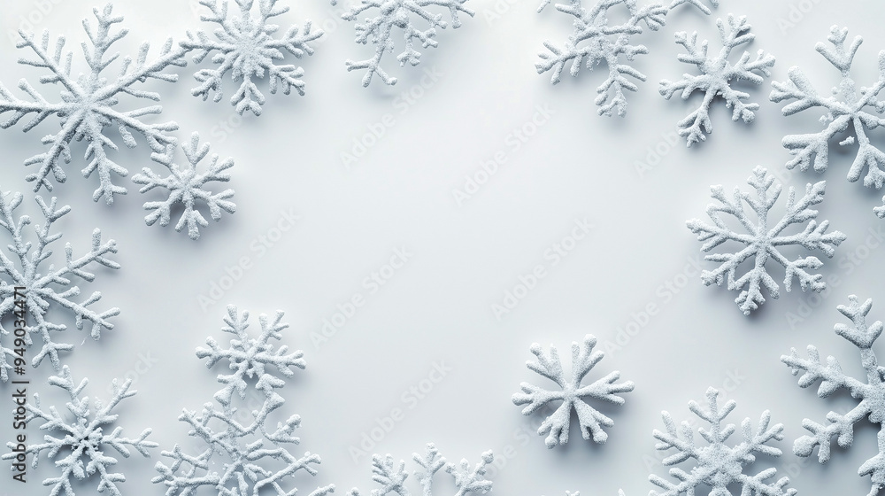 Snowflakes on a light background with space for insertion. Snowflakes on a light background with space for insertion.