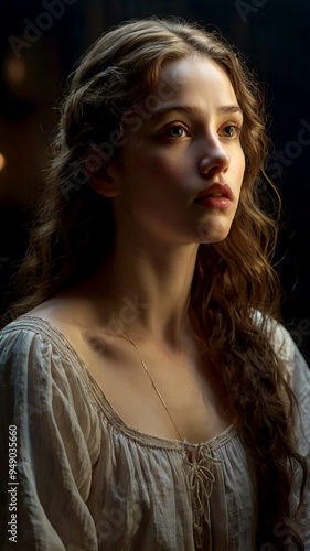portrait of a woman in a night