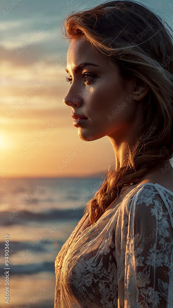 portrait of a woman on the beach portrait of a woman on the beach