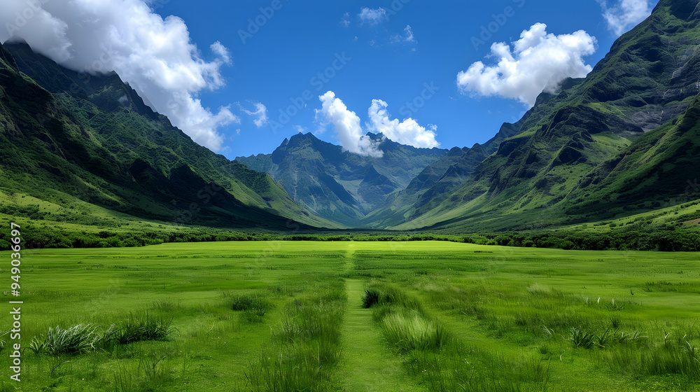 View Valley With Mountains The Background View Valley With Mountains The Background